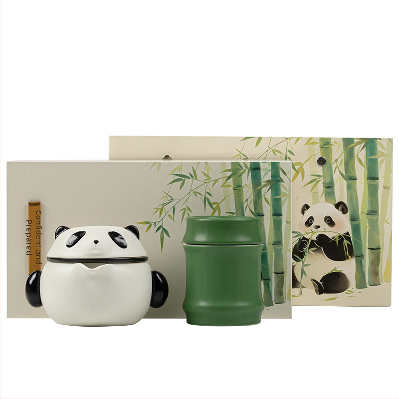 Φορητό σετ τσαγιού Panda για ταξίδι με κύπελλο επισκέπτη - σουβενίρ, κινεζικού στυλ
