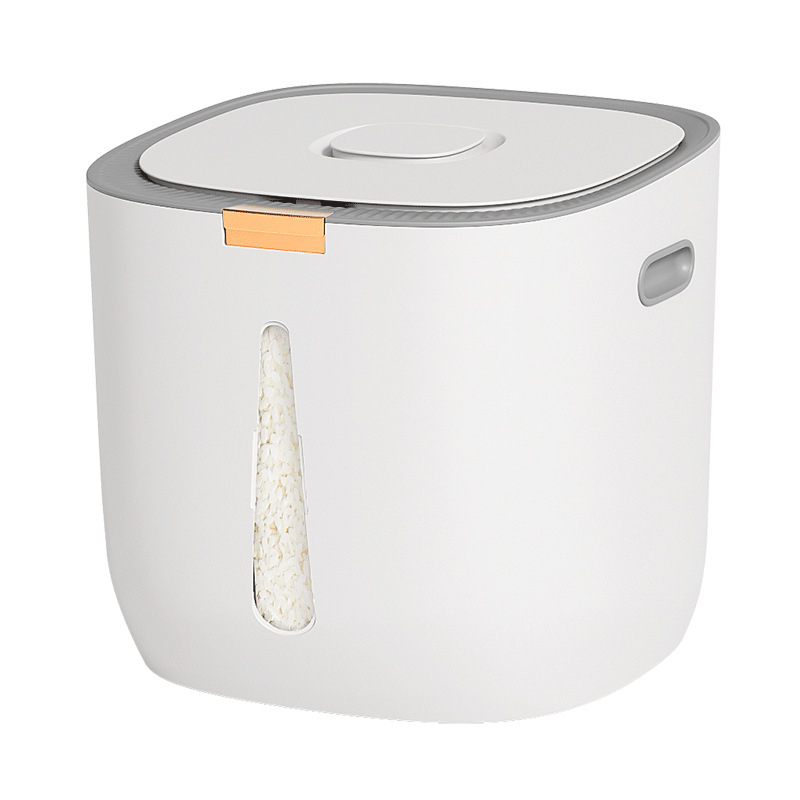 Recipient plastic pentru orez cu capac apăsător, 5–6 L, etanș, rezistent la umezeală și insecte