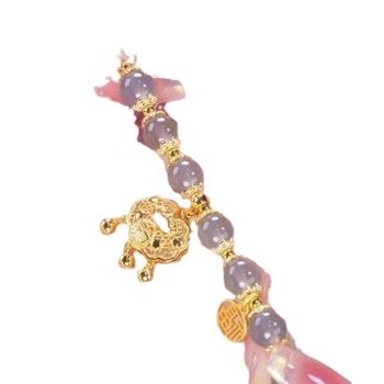 Unisex βραχιόλι από Hetian Jade σε καπνιστό μωβ, αρχαιοελληνικού στυλ, κλείσιμο ασφαλείας με RUYI κούμπωμα – δώρο για εκείνη