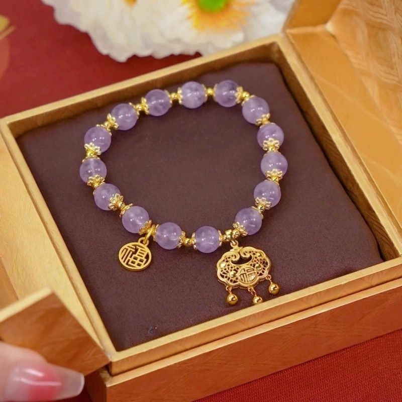 Unisex βραχιόλι από Hetian Jade σε καπνιστό μωβ, αρχαιοελληνικού στυλ, κλείσιμο ασφαλείας με RUYI κούμπωμα – δώρο για εκείνη