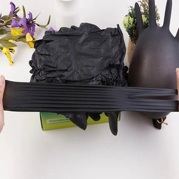 Jade Hand Μαύρα γάντια μιας χρήσης PVC-νιτριλ μίξη, για πλύσιμο πιάτων και οικιακή χρήση, παχύτερα