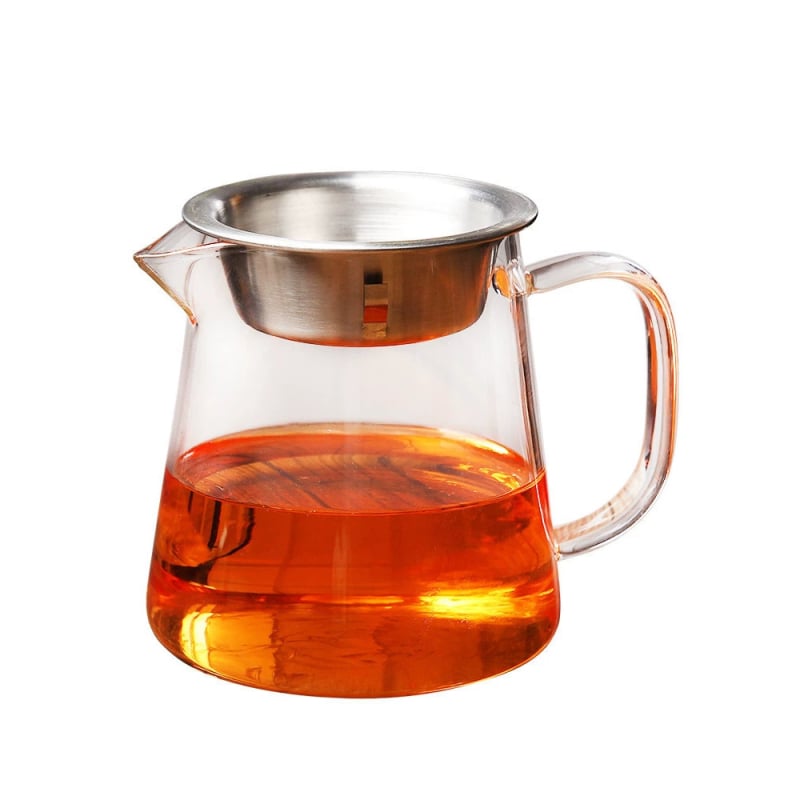 Σετ Gongfu τσαγιού από γυάλινο ανθεκτικό στη θερμότητα, με ενσωματωμένο κύπελλο εξισορρόπησης και σετ φιλτραρίσματος