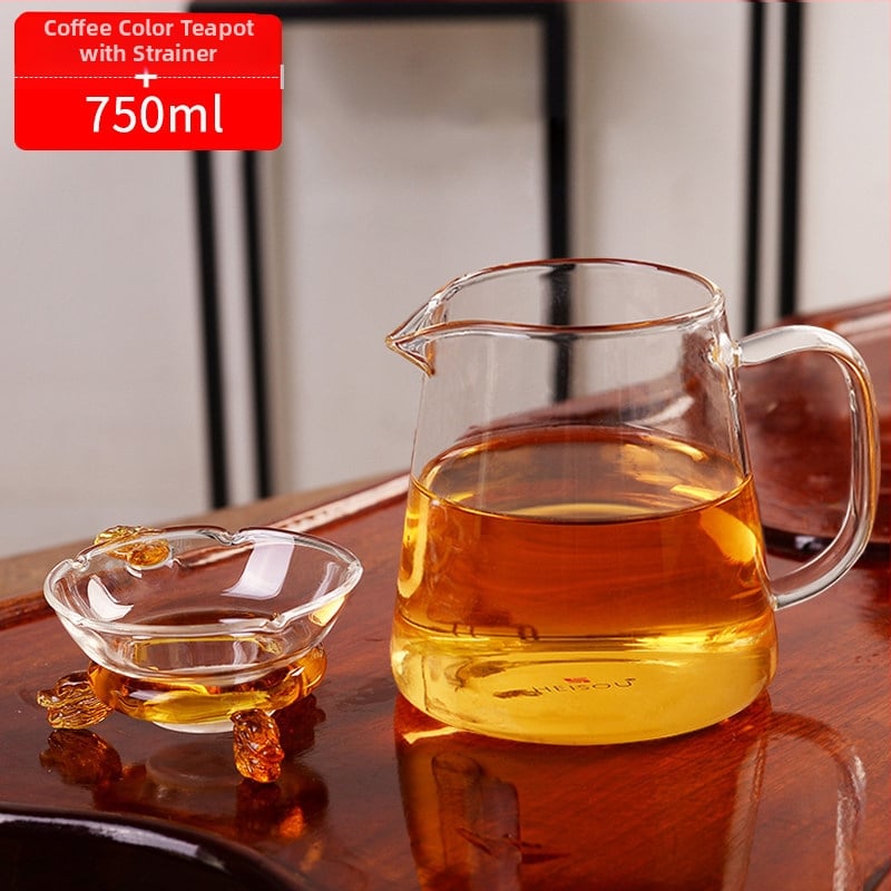 Σετ Gongfu τσαγιού από γυάλινο ανθεκτικό στη θερμότητα, με ενσωματωμένο κύπελλο εξισορρόπησης και σετ φιλτραρίσματος