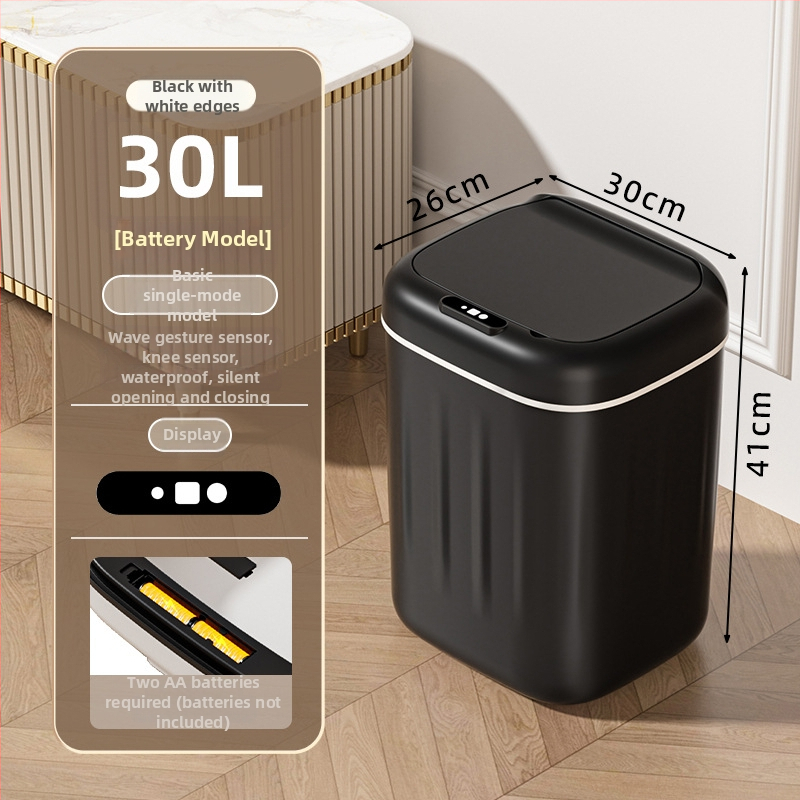 Inteligentný senzorový odpadkový kôš s vekom – luxusný, moderný dizajn, objem 26 l+ pre domáce použitie (kúpeľňa, kuchyňa, obytné priestory).