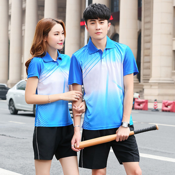 Set polo cu tricou polo cu mânecă scurtă și șorturi pentru badminton, unisex, pentru cupluri