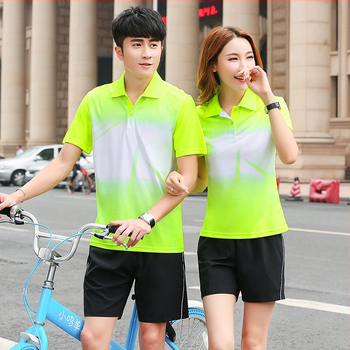 Set polo cu tricou polo cu mânecă scurtă și șorturi pentru badminton, unisex, pentru cupluri