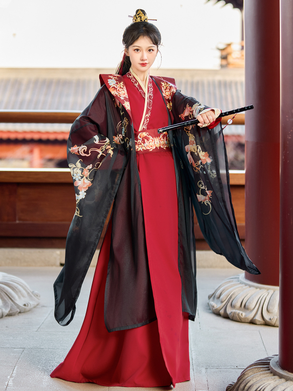 Hanfu για γυναίκες, 2026 Άνοιξη/Καλοκαίρι, γεωμετρικός Jacquard ύφασμα, φαρδιά μανίκια, wuxia-εμπνευσμένο στυλ Wei Jin, καθημερινό σύνολο για φωτογράφηση