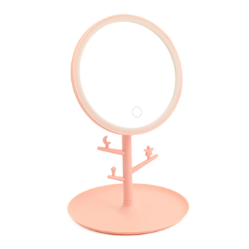 LED φωτιζόμενο καθρέφτης μακιγιάζ επιτραπέζιος, αναδιπλούμενος σχεδιασμός, μοντέρνο στυλ για οικιακή χρήση