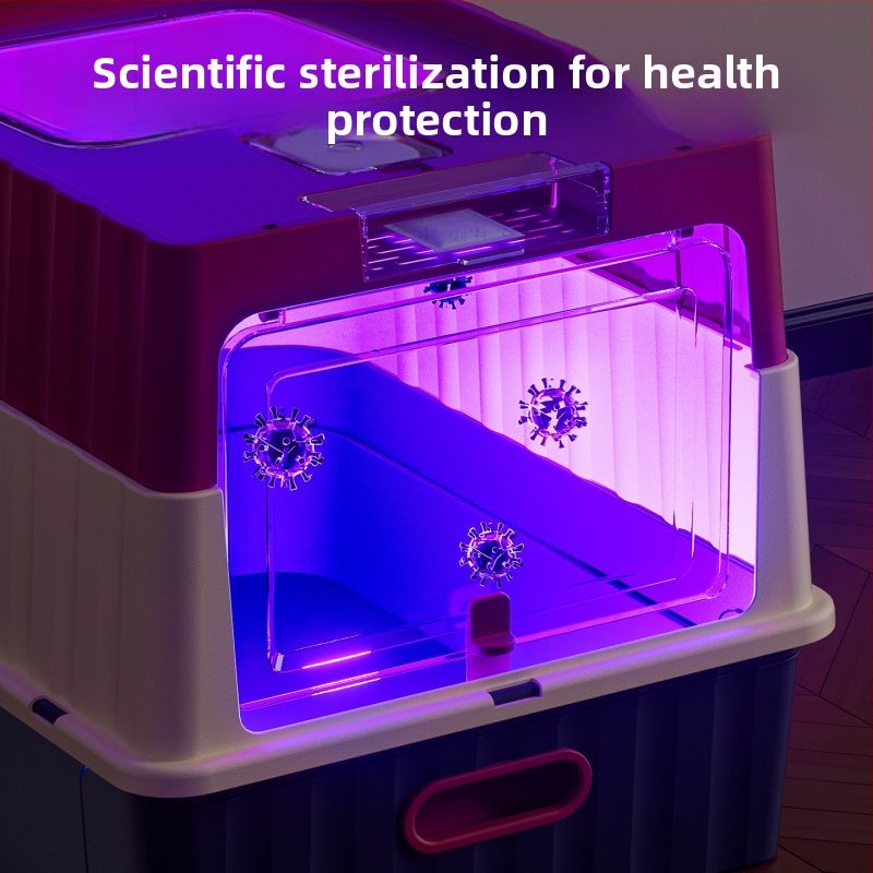 Extra veľká, plne uzavretá mačacia toaleta s UV sterilizáciou, uzavretá toaleta s ochranou proti striekajúcej vode