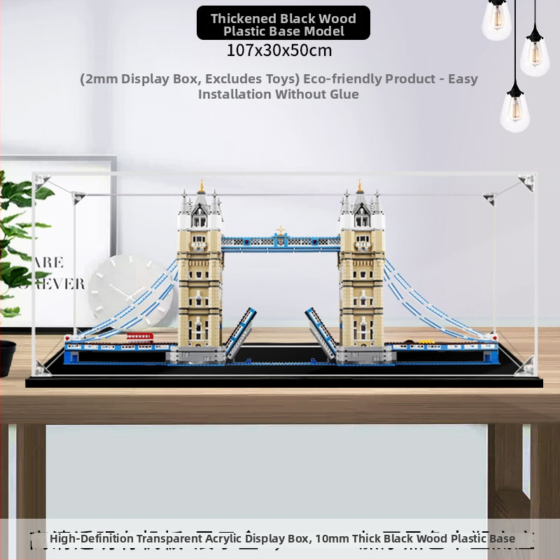 Ακρυλική θήκη προβολής 10214 London Bridge – διαφανές αποθηκευτικό κουτί για μπλοκ κατασκευών και φιγούρες, προστασία από σκόνη