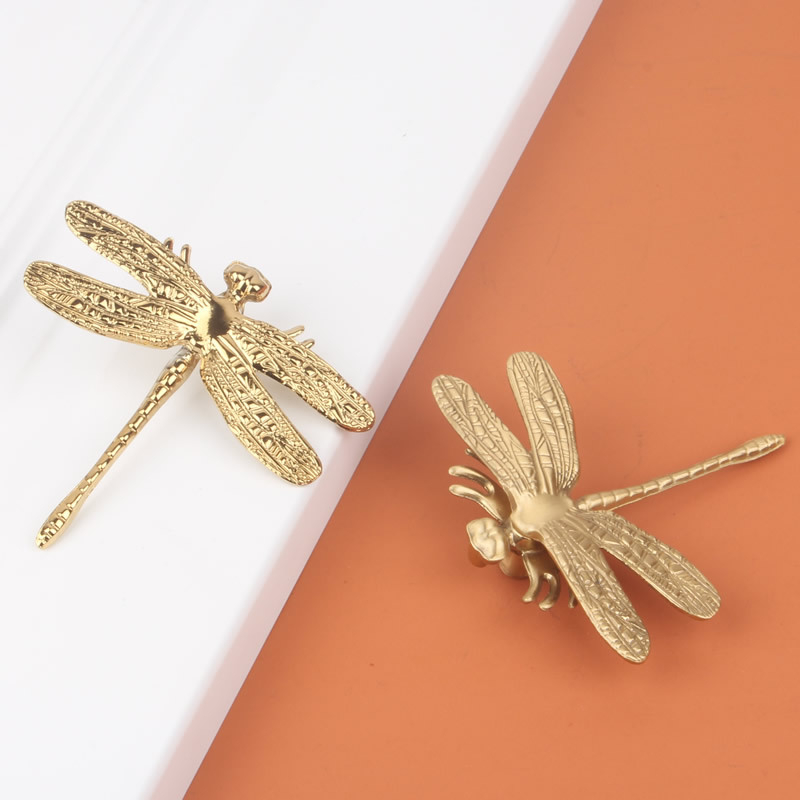 Dragonfly λαβή INS Nordic για ντουλάπα, πόρτες και συρτάρια, παστέλ πολυτέλεια, λαβή από ορείχαλκο χρυσού χρώματος