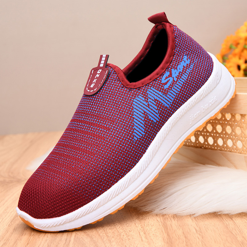 Γυναικεία υφασμάτινα παπούτσια Old Beijing, Slip-On, Flyknit επάνω μέρος, για αθλητικό περπάτημα και καθημερινή χρήση