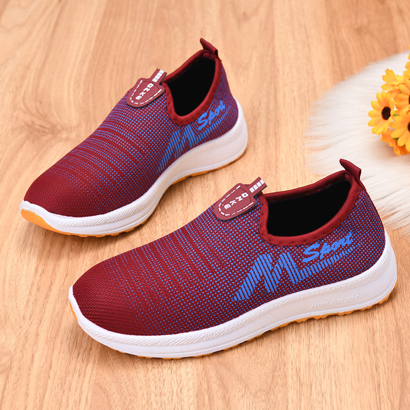 Γυναικεία υφασμάτινα παπούτσια Old Beijing, Slip-On, Flyknit επάνω μέρος, για αθλητικό περπάτημα και καθημερινή χρήση