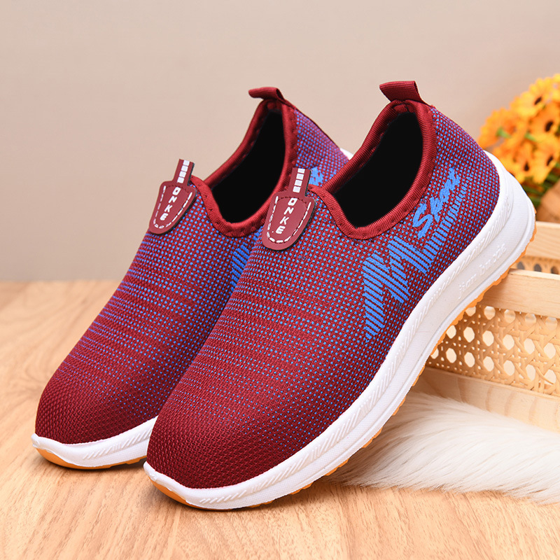 Γυναικεία υφασμάτινα παπούτσια Old Beijing, Slip-On, Flyknit επάνω μέρος, για αθλητικό περπάτημα και καθημερινή χρήση