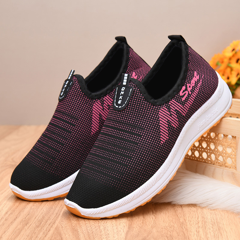 Γυναικεία υφασμάτινα παπούτσια Old Beijing, Slip-On, Flyknit επάνω μέρος, για αθλητικό περπάτημα και καθημερινή χρήση