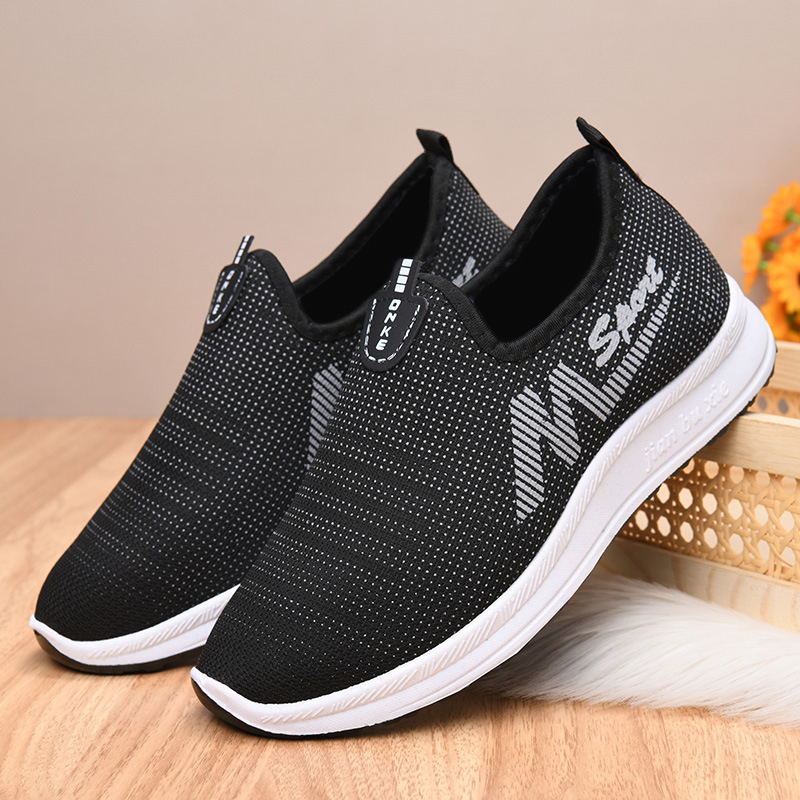 Γυναικεία υφασμάτινα παπούτσια Old Beijing, Slip-On, Flyknit επάνω μέρος, για αθλητικό περπάτημα και καθημερινή χρήση