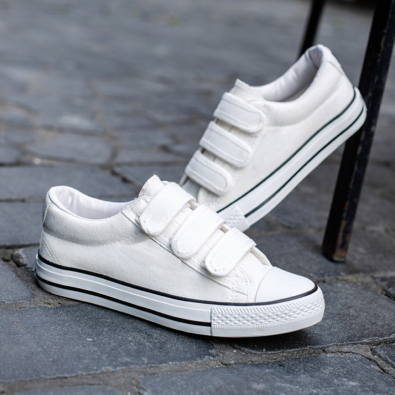 Adidași din canvas cu Velcro și platformă, stil coreean, casual pentru studente