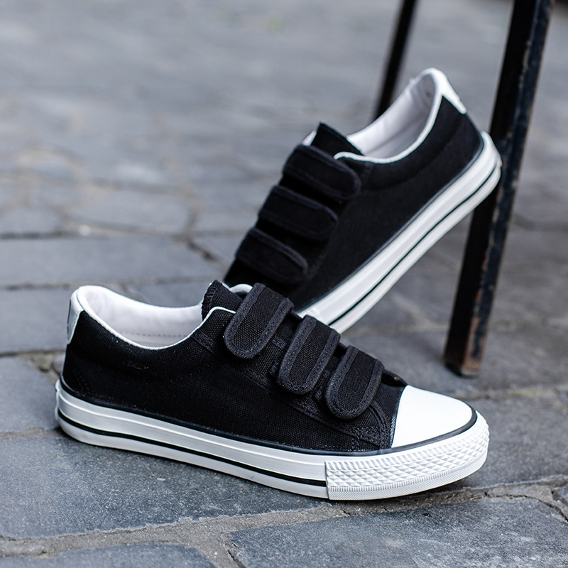 Adidași din canvas cu Velcro și platformă, stil coreean, casual pentru studente