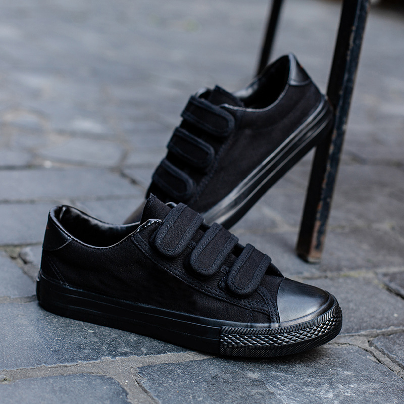 Adidași din canvas cu Velcro și platformă, stil coreean, casual pentru studente