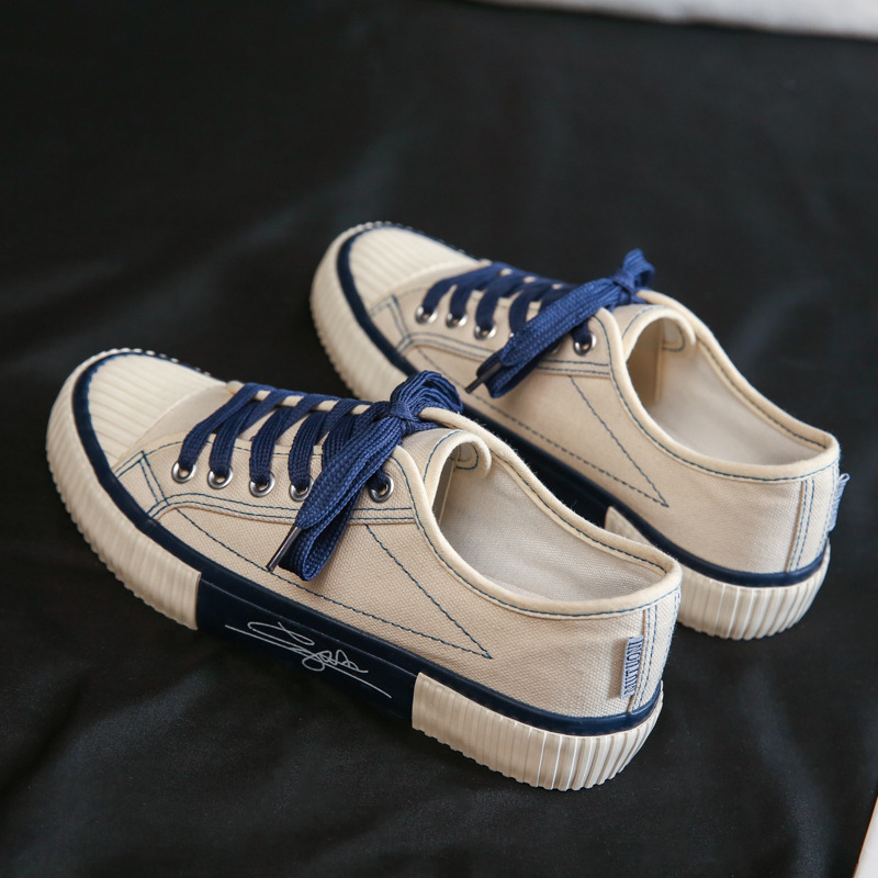 Pantofi din canvas pentru femei, talpă vulcanizată, stil coreean, casual retro, model F110, primăvara 2024