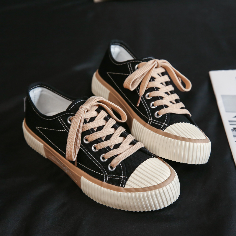 Pantofi din canvas pentru femei, talpă vulcanizată, stil coreean, casual retro, model F110, primăvara 2024