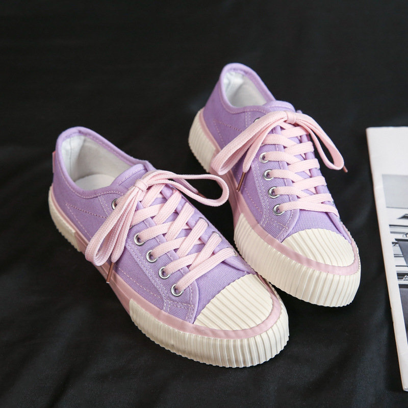Pantofi din canvas pentru femei, talpă vulcanizată, stil coreean, casual retro, model F110, primăvara 2024