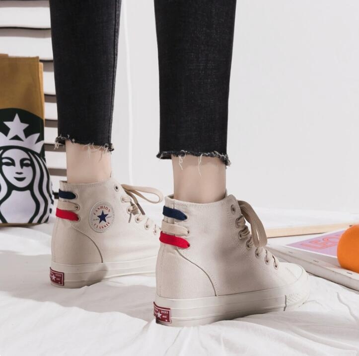 Adidași din pânză respirabili, înalți, pentru femei, stil coreean, retro Hong Kong, pantofi pentru studente, model 2025