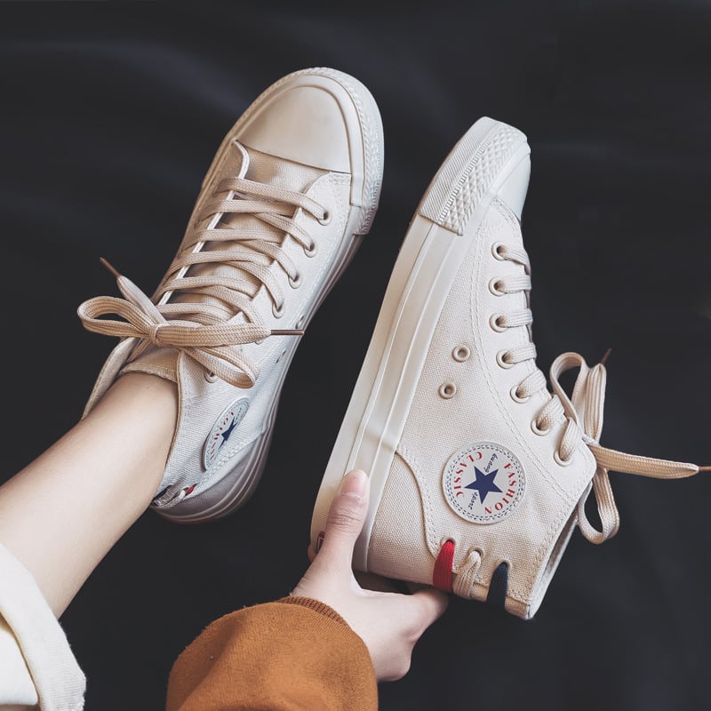 Adidași din pânză respirabili, înalți, pentru femei, stil coreean, retro Hong Kong, pantofi pentru studente, model 2025
