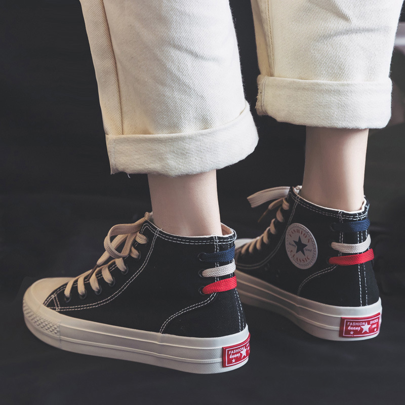 Adidași din pânză respirabili, înalți, pentru femei, stil coreean, retro Hong Kong, pantofi pentru studente, model 2025