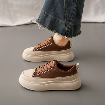 Γυναικείες επίπεδες casual sneakers με μαλακή αίσθηση πάτου, μοντέλο φθινοπωρινό 2025, ελαφρείς, αδιάβροχες, αντιολισθητικές, ρετρό έμπνευση