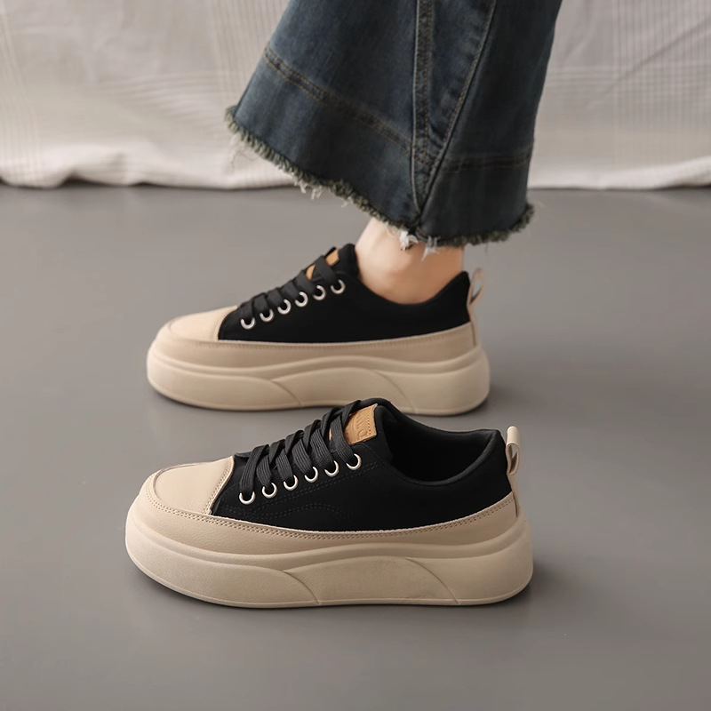 Γυναικείες επίπεδες casual sneakers με μαλακή αίσθηση πάτου, μοντέλο φθινοπωρινό 2025, ελαφρείς, αδιάβροχες, αντιολισθητικές, ρετρό έμπνευση