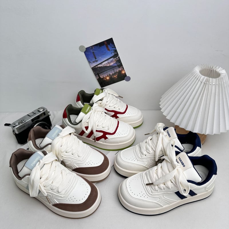 Adidași de pânză pentru femei, primăvară, albi, talie joasă, șireturi, stil coreean, căptușeală din plasă respirabilă