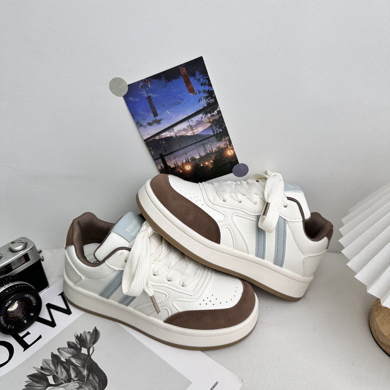 Adidași de pânză pentru femei, primăvară, albi, talie joasă, șireturi, stil coreean, căptușeală din plasă respirabilă