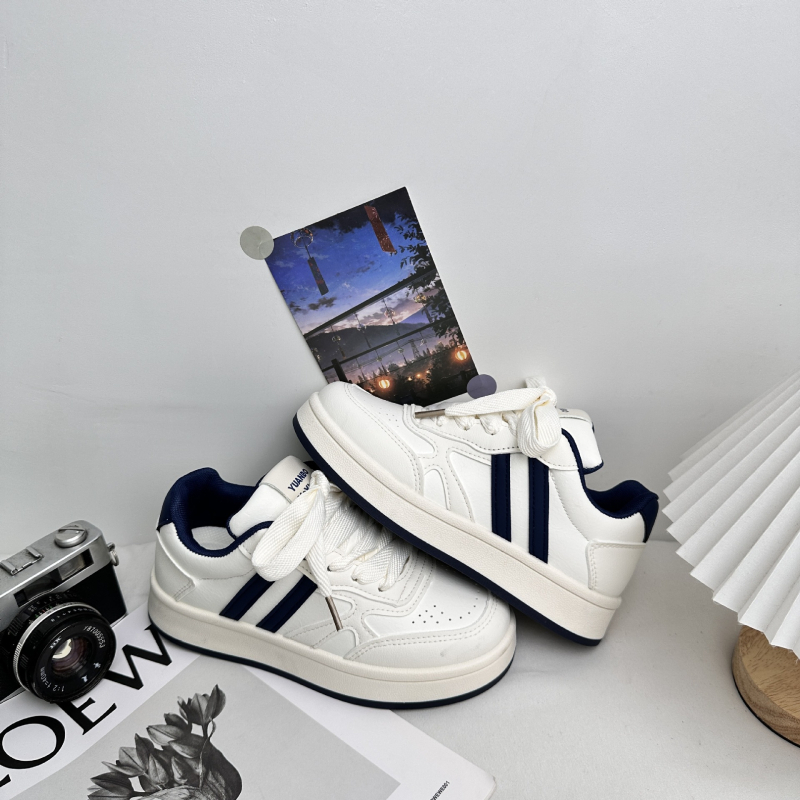 Adidași de pânză pentru femei, primăvară, albi, talie joasă, șireturi, stil coreean, căptușeală din plasă respirabilă