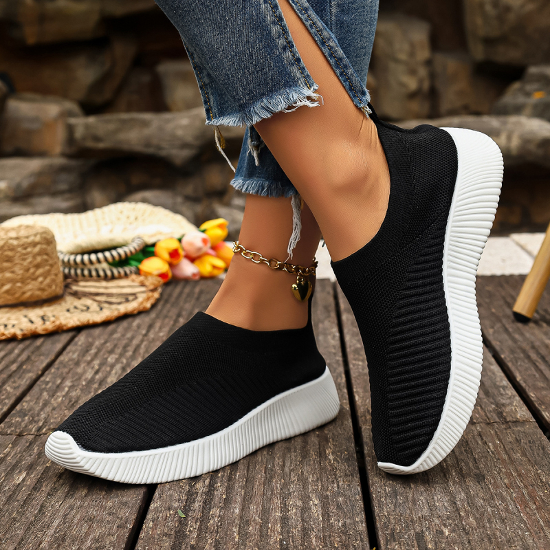 ΓυναικείΑ ανάλαφρα Flyknit αθλητικά παπούτσια για τρέξιμο, άνετα καθημερινά sneakers σε μεγάλα μεγέθη
