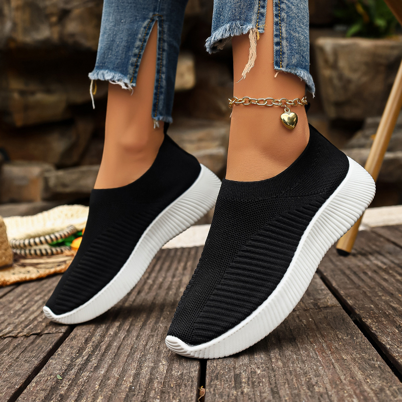 ΓυναικείΑ ανάλαφρα Flyknit αθλητικά παπούτσια για τρέξιμο, άνετα καθημερινά sneakers σε μεγάλα μεγέθη