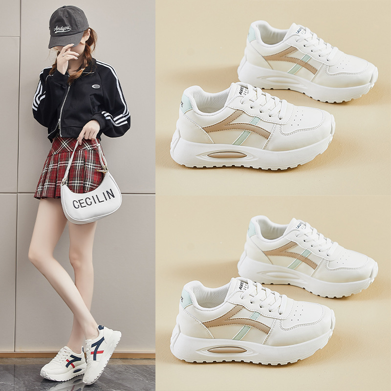 Γυναικεία sneakers σε στυλ Forrest Gump, κορεατικό ύφος, άνοιξη 2026, παπούτσια με φαρδιά σόλα για αύξηση ύψους, καθημερινή άθληση και streetwear F25
