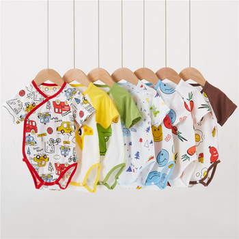 Rompers din bumbac pentru bebeluși, mâneci scurte, ușor, vară, nou-născuți, unisex