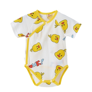 Rompers din bumbac pentru bebeluși, mâneci scurte, ușor, vară, nou-născuți, unisex