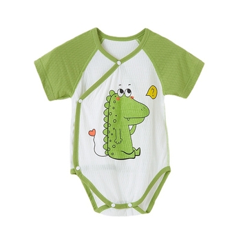 Rompers din bumbac pentru bebeluși, mâneci scurte, ușor, vară, nou-născuți, unisex