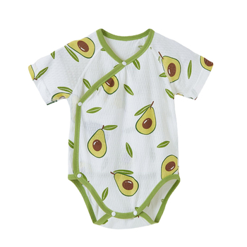 Rompers din bumbac pentru bebeluși, mâneci scurte, ușor, vară, nou-născuți, unisex
