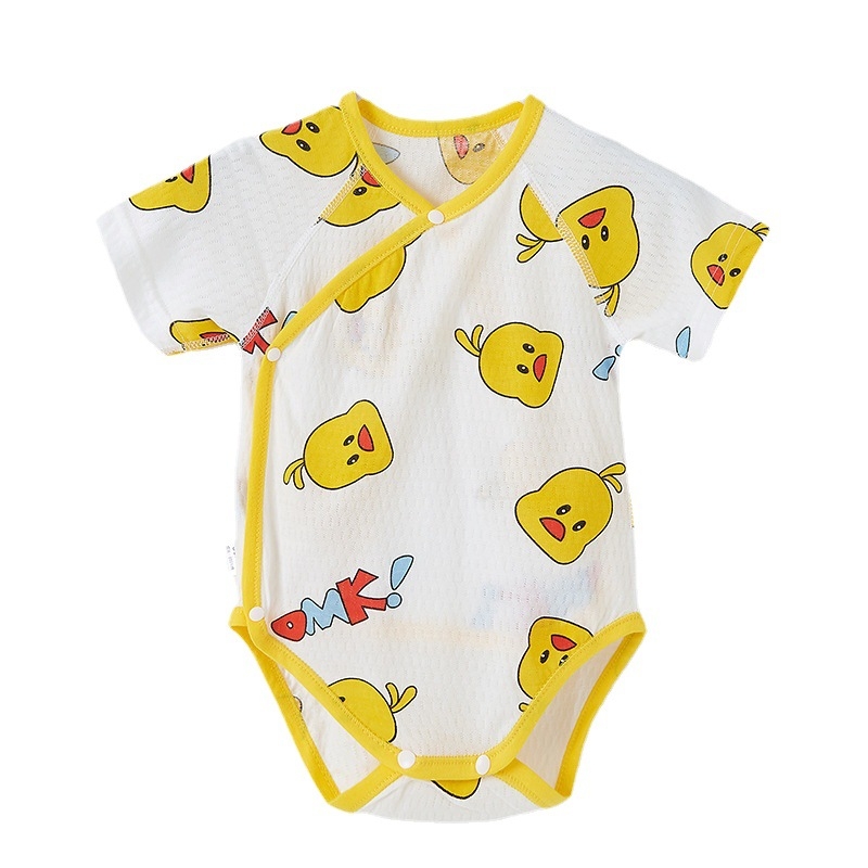 Rompers din bumbac pentru bebeluși, mâneci scurte, ușor, vară, nou-născuți, unisex