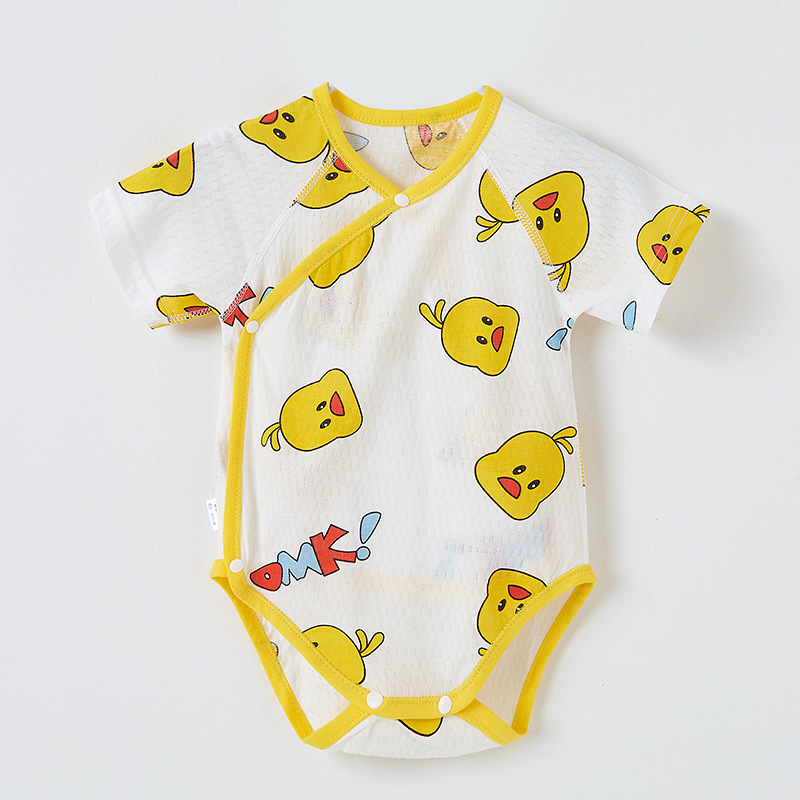 Rompers din bumbac pentru bebeluși, mâneci scurte, ușor, vară, nou-născuți, unisex