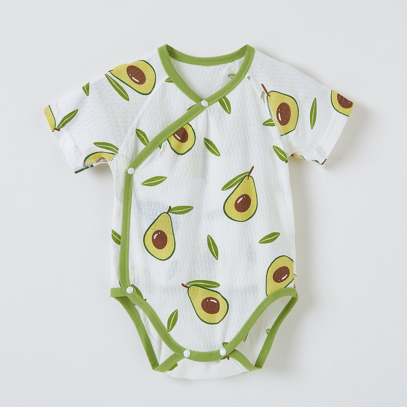 Rompers din bumbac pentru bebeluși, mâneci scurte, ușor, vară, nou-născuți, unisex