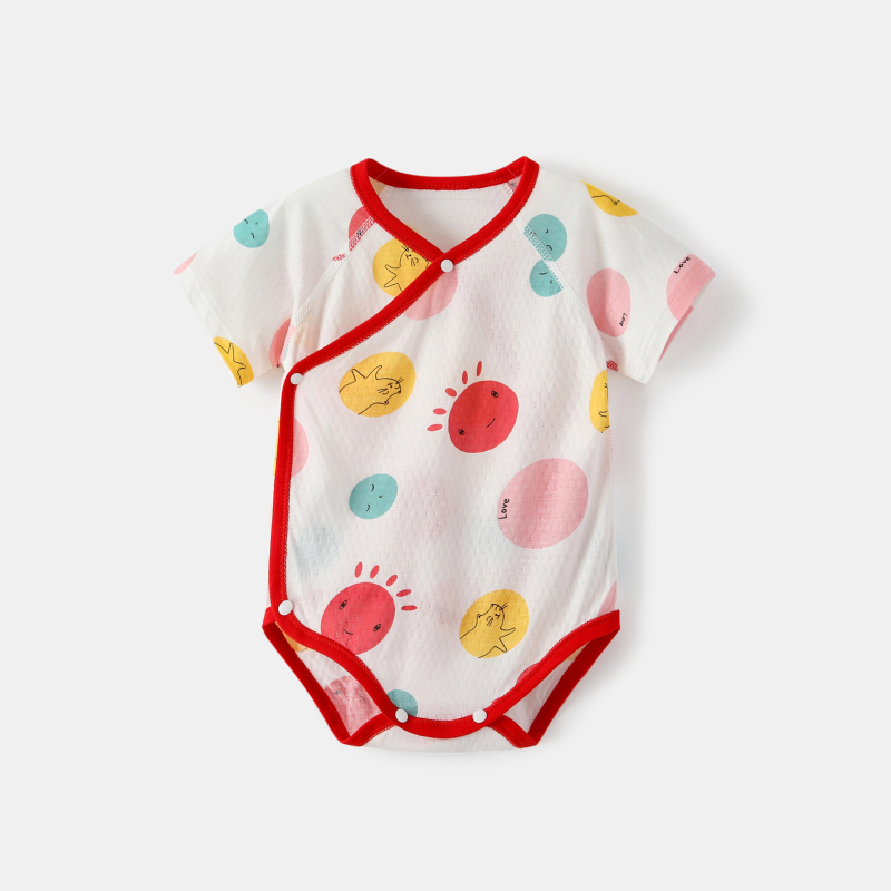 Rompers din bumbac pentru bebeluși, mâneci scurte, ușor, vară, nou-născuți, unisex