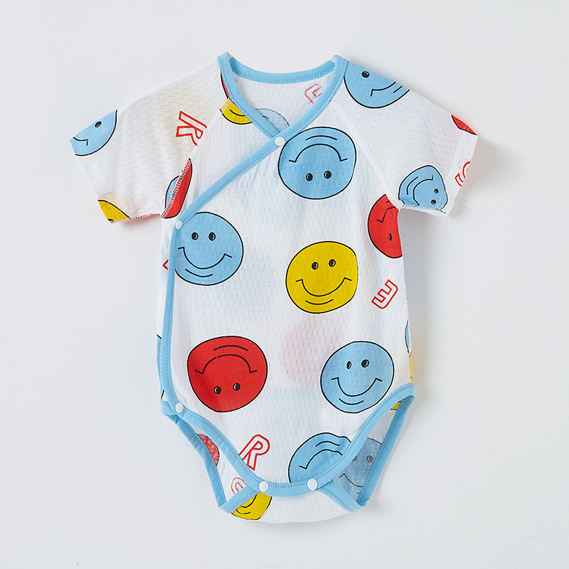 Rompers din bumbac pentru bebeluși, mâneci scurte, ușor, vară, nou-născuți, unisex