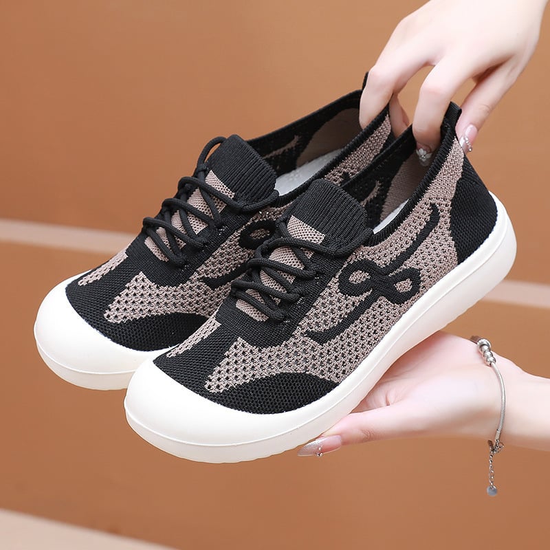 Дишащи Fly-knit Slip-on обувки за жени с мека и дебела подметка, удобни и леки за майки и възрастни жени.