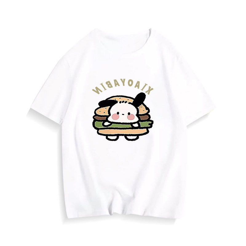 Γυναικείο T‑shirt σε αμερικανικό ρετρό στυλ με καρτούν, χαλαρή γραμμή, στρογγυλός λαιμός, μεσαίου μήκους, κοντά μανίκια, plus size, καλοκαιρινό τοπ
