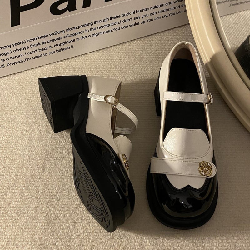 Loafers femei cu talpă groasă, stil britanic, Mary Jane retro pentru primăvară-vară 2026, potrivite pentru rochii