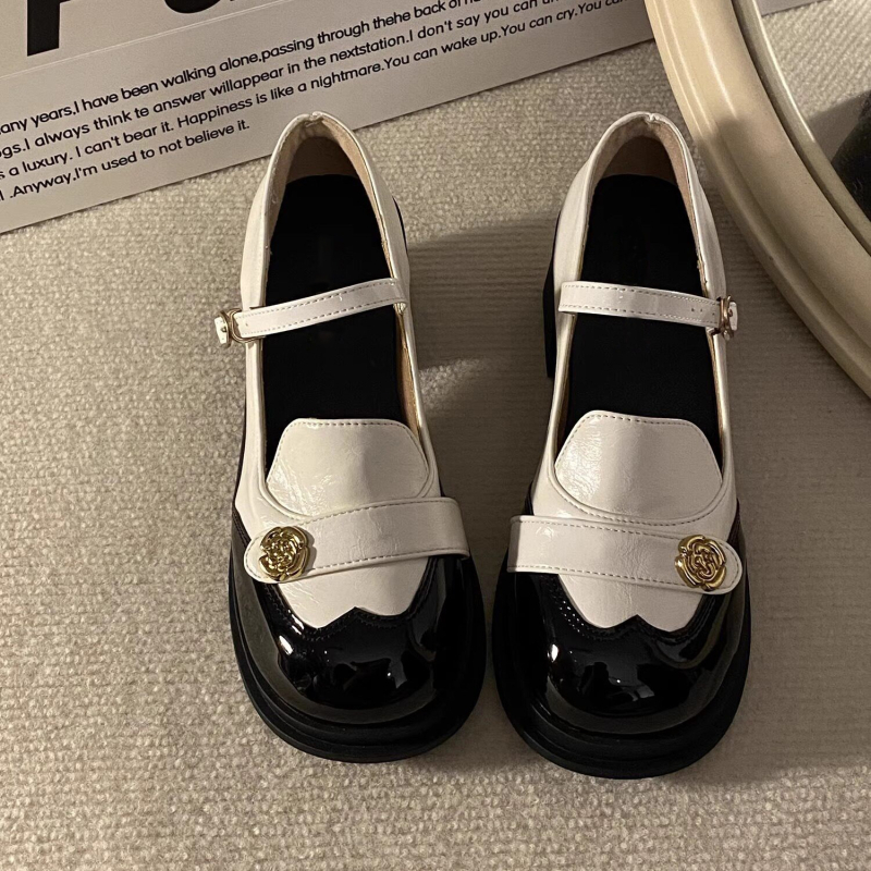 Loafers femei cu talpă groasă, stil britanic, Mary Jane retro pentru primăvară-vară 2026, potrivite pentru rochii